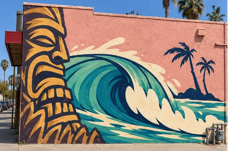 Tiki Lookout mural visualization